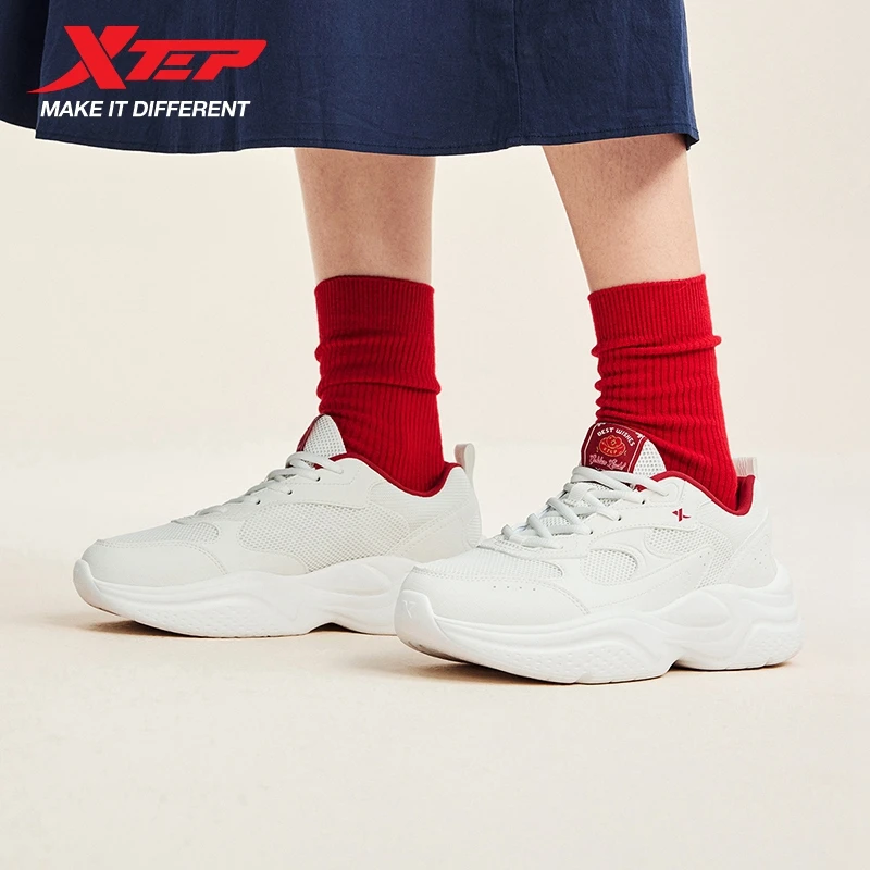 

Xtep Shoes For Women Shock Absorption Wear-Resistant Comfortable Walking Sneakers Cushioning Thick Sole Shoes 874118320008