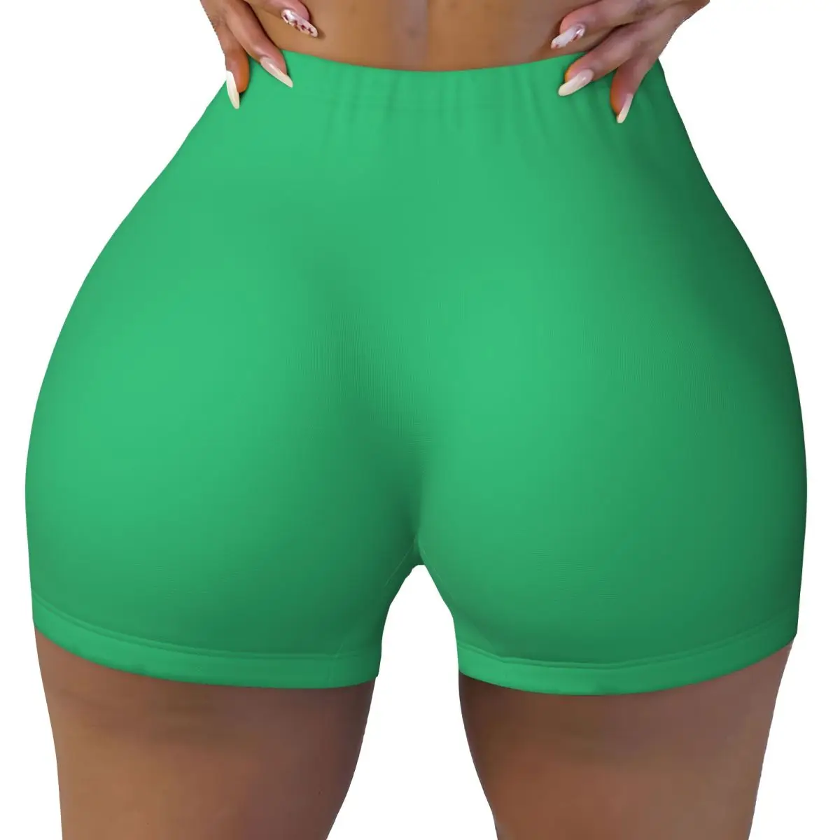 

Custom Green Workout Shorts for Women Gym Volleyball Biker Yoga Shorts