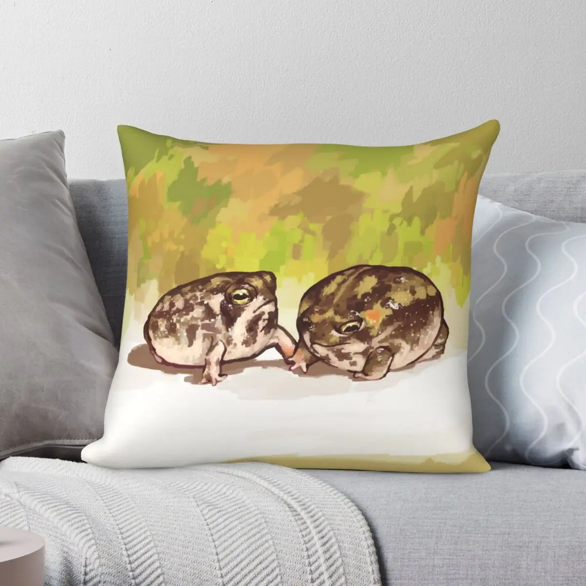 Desert Rain Frogs Square Pillowcase Polyester Linen Velvet Pattern Zip Decor Throw Pillow Case Sofa Seater Cushion Case 18