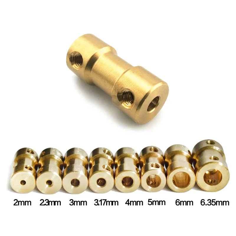 Coupler Brass Transmission Joint Connector Sleeve Adapter Motor Motor Shaft Extension Connector 2mm 2.3mm 3mm 3.17mm 4mm 5mm 6mm