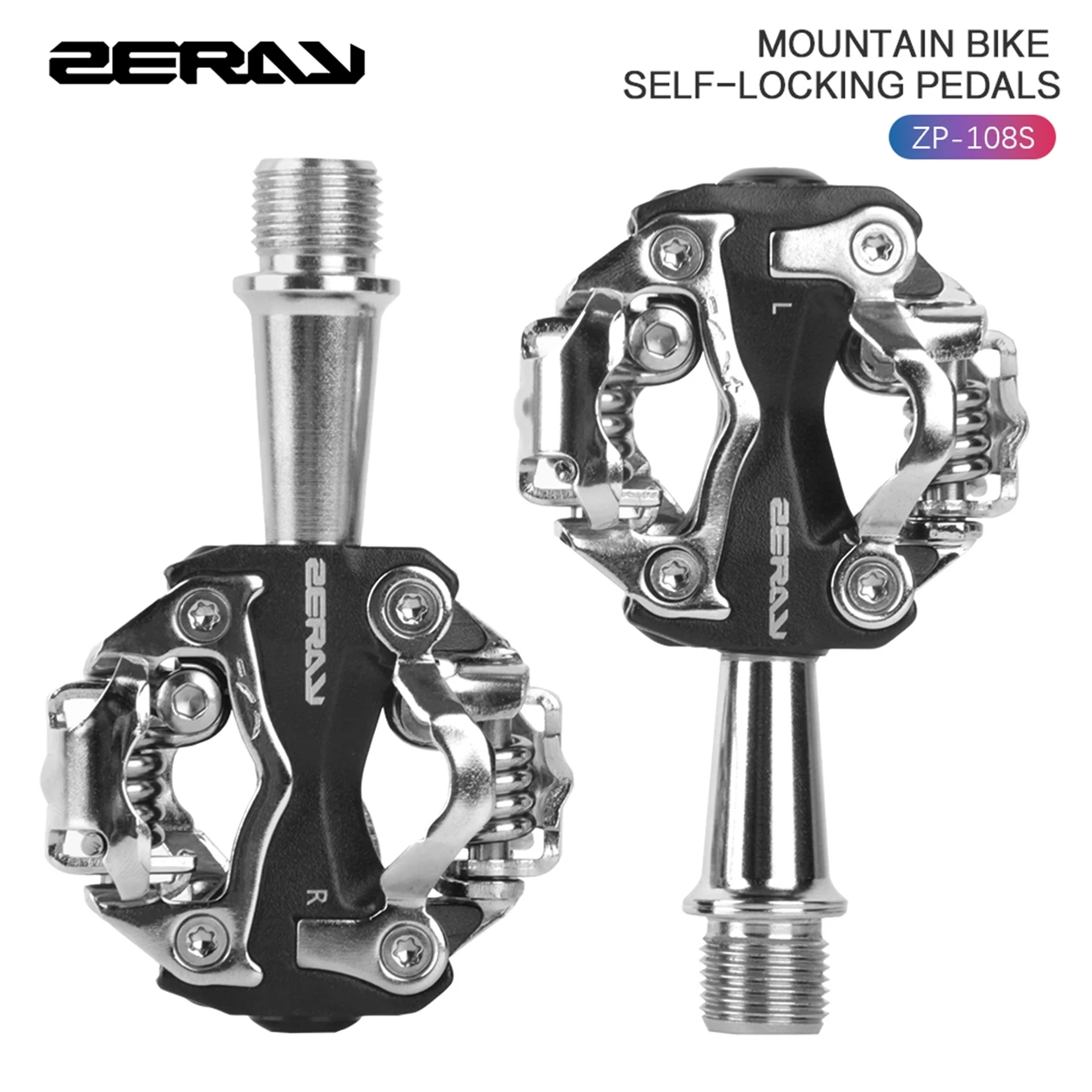 ZERAY MTB Pedals ZP-108S Mountain Bike Self-locking Pedals SPD Bicycle Pedals ZERAY 108S Cycling Parts