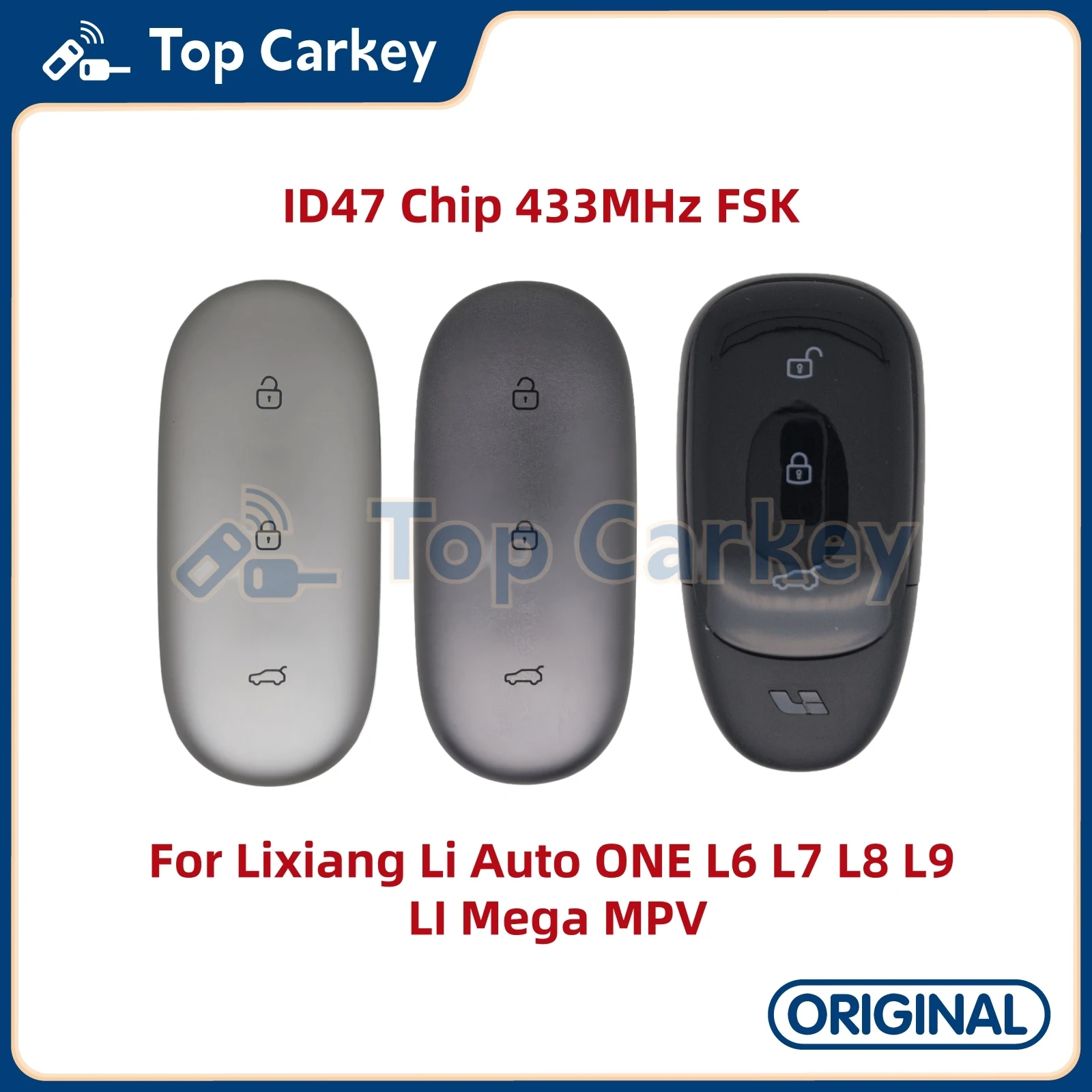 

Оригинальный смарт-ключ TopCarkey, чип ID47 433 МГц для Lixiang Li Auto ONE L6 L7 L8 L9 LI Mega MPV