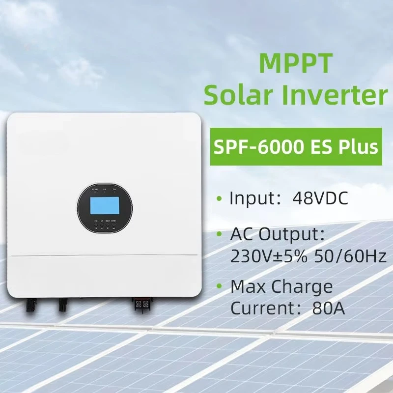 High Voltage Single Phase off Grid Solar Inverter 6000w SPF 6000es Plus Dual Mppt Dual Output Solar Inverters for Home
