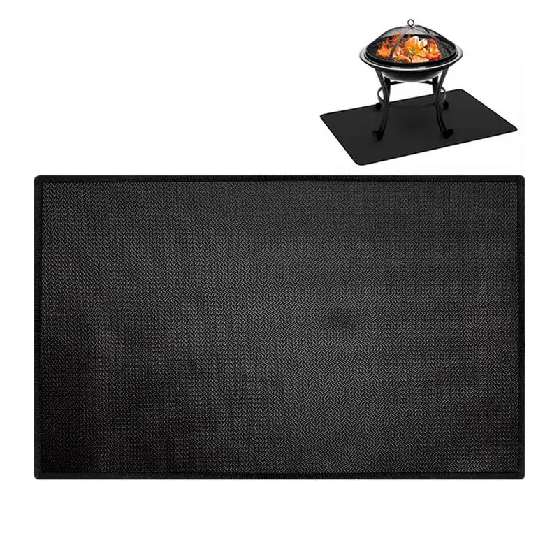 Grill Mats For Outdoor Grill Barbecue Fireproof Mat Protective Under Grill Mat BBQ Protector Foldable Portable Grill Floor Pads