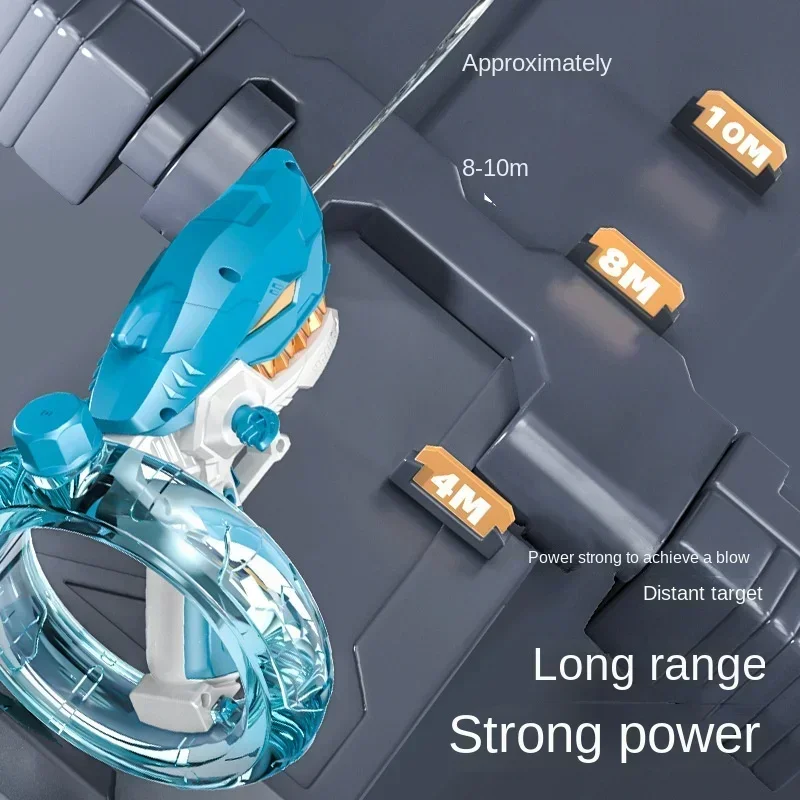 Summer Water Guns Gaming Toy Fully Automatic Continuous Fire Watergun Shark Electric Water Gun Large Capacity Water Spray Gun