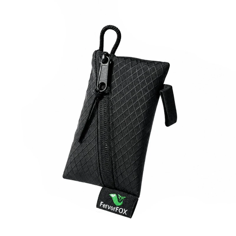 Mini EDC Organizer Pouch Ultralight Wallet with Zipper Durable Diamond-Grid Fabric Coin Purse for Cashs Coins Earbuds Small Gear