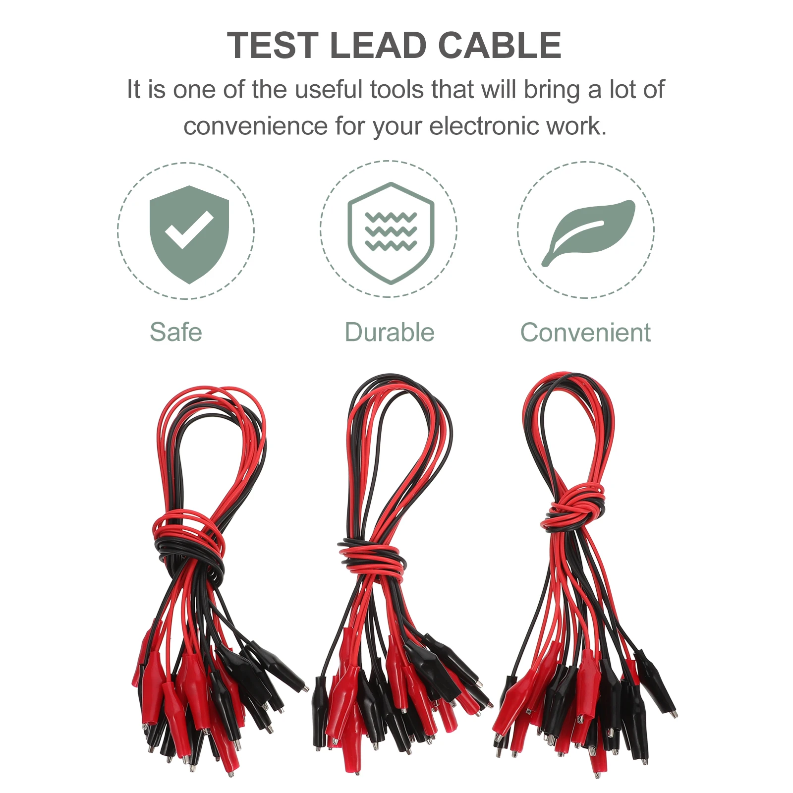 

30pcs Red Black Alligator Clips Test Lead Cable Electrical Connectors Probe Wire Crocodile Clamp Insulated Testing