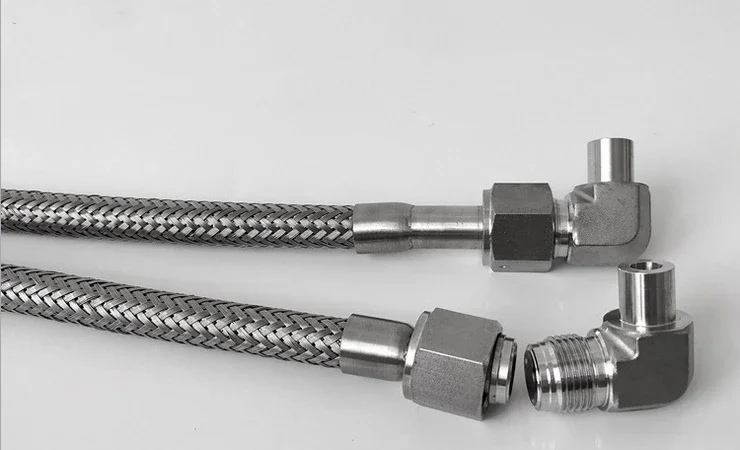 1PCS 304 stainless steel vacuum bellows ferrule VCR welded gas hose 1/4 3/8 1/2 Φ six Φ eight