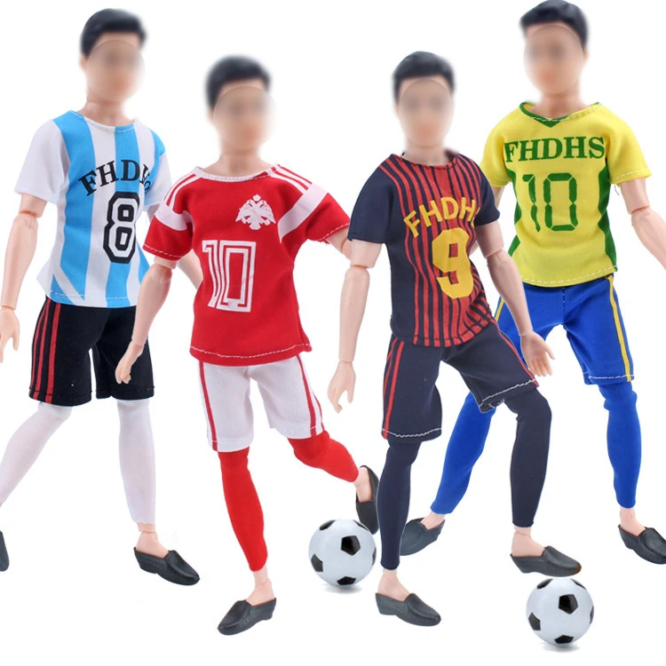 New Arrival Handmade Footballer Clothing Soccer Sportswear For Boy Doll Clothes+Pants+Socks Accessory DIY Clothes For Boyfriend