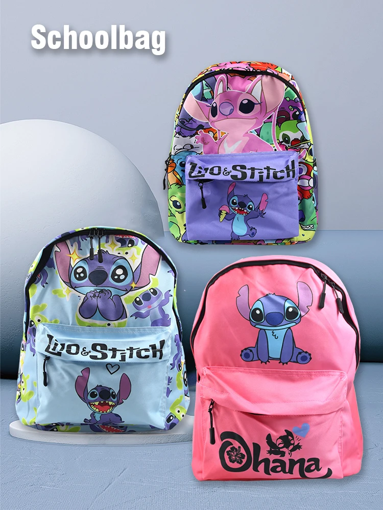MINISO Kawaii Cute Stitch Rilakkumas Backpack Large Capacity Anime Cartoon Backpack Stylish Student School Bag