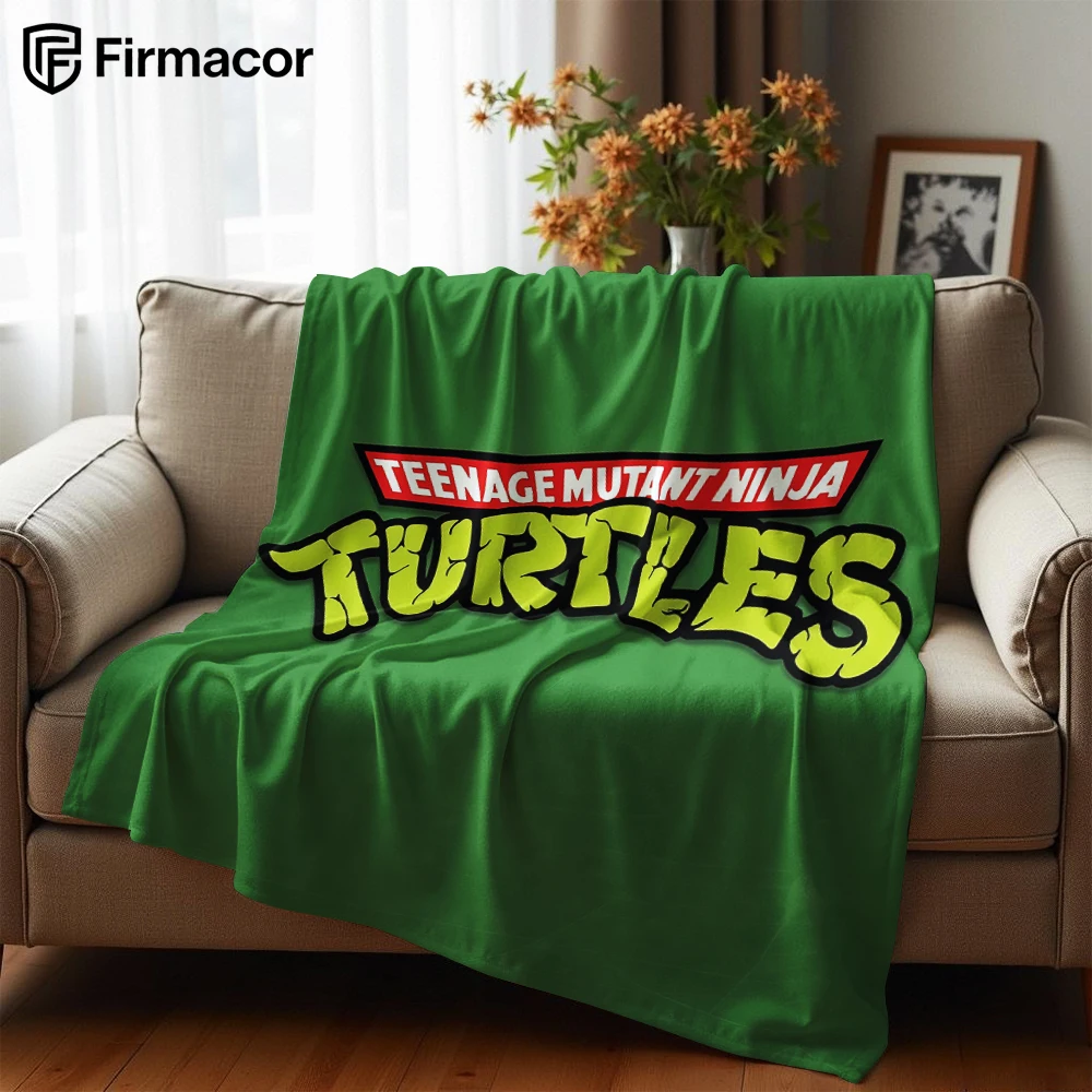 Teenage Mutant Ninja Cartoon Anime Print Flannel Blanket Soft Warm Throw for Kids Bedroom Sofa Bed Christmas Office Car
