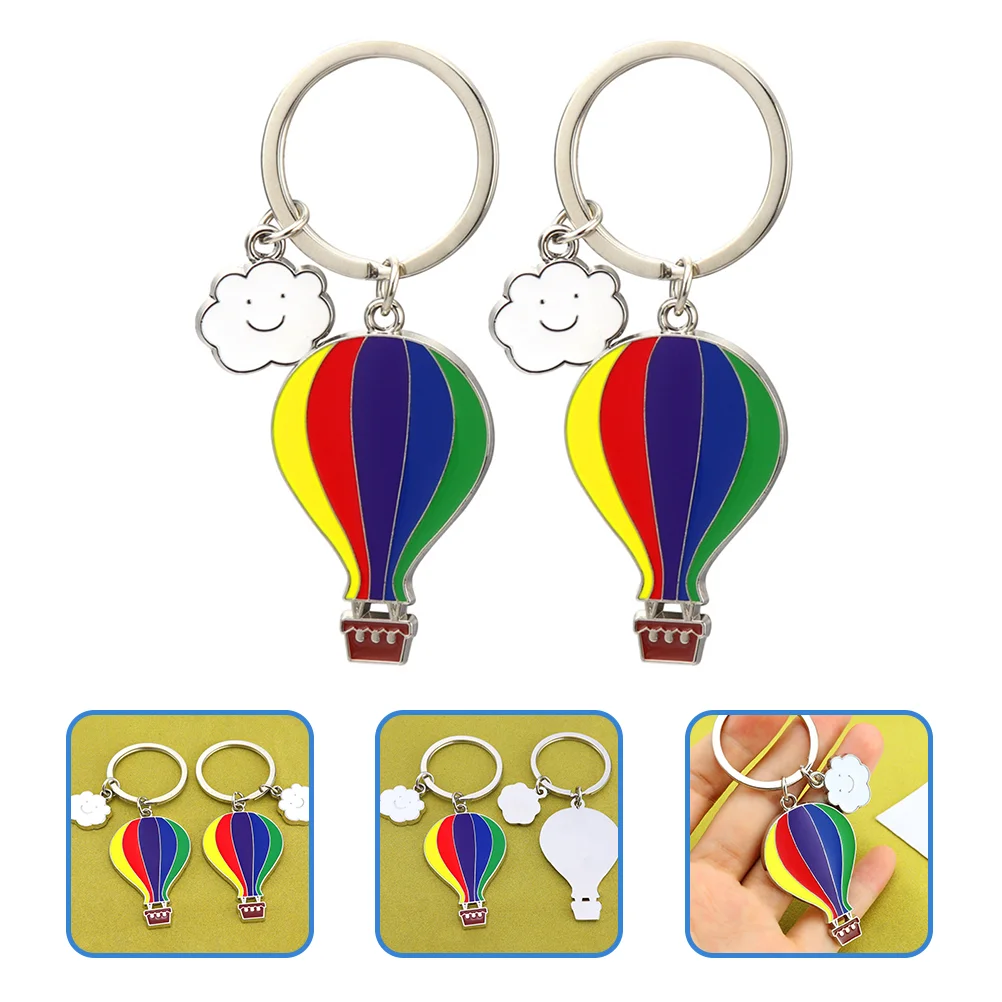 2pcs Hot Air Balloon Keychain Creative Key Fob Pendant Keychain For Women Men Car Keychain Interesting Keyring