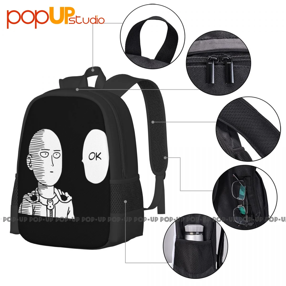 Ok One Punch Man Strongest Hero No Hair Saitama Backpack Large Capacity Hot Shoe Bag 3d Printing Large Capacity