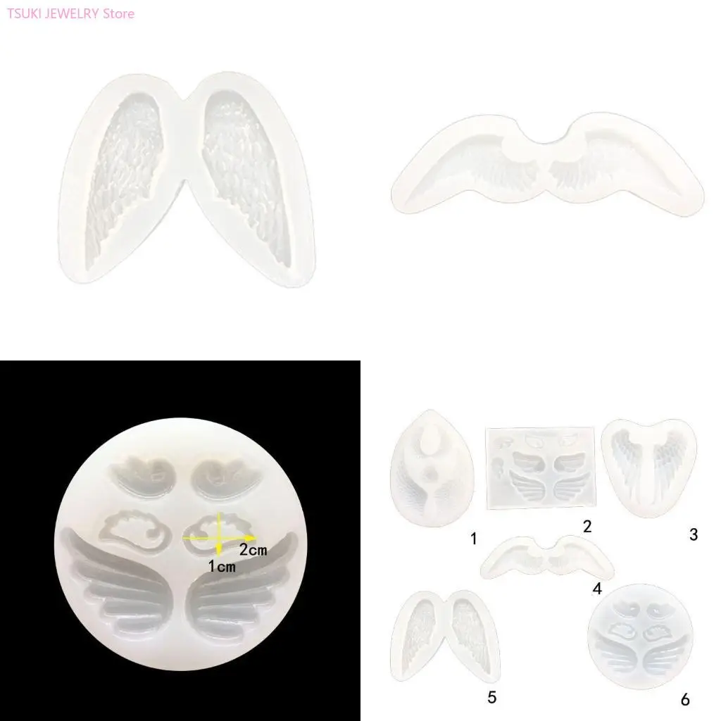 

62KE Angel Evil Wings Pendant Resin Casting Mold Silicone Mold Jewelry Making Tools