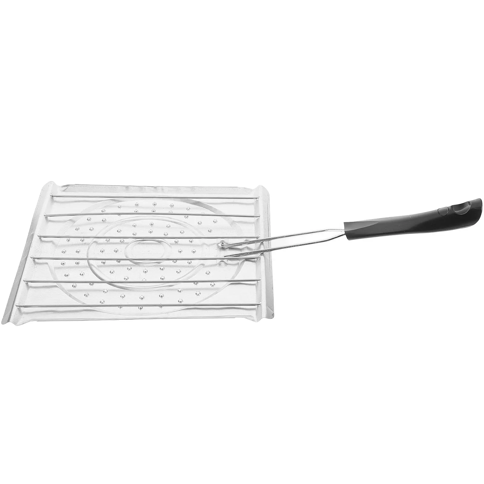 Perforated Grill Rack Iron Wire Sheet Metal Foldable Handle Camping Toaster Bread Fish Meat Grilling Tray Outdoor Cooking Tool