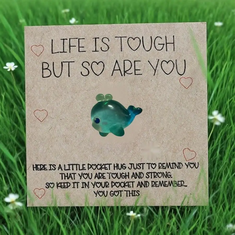 1-100pcs  Cute Mini Colorful Resin  Inspirational Animal Themed Appreciation Gifts Assorted Resin Figurines with Note Cards Funn