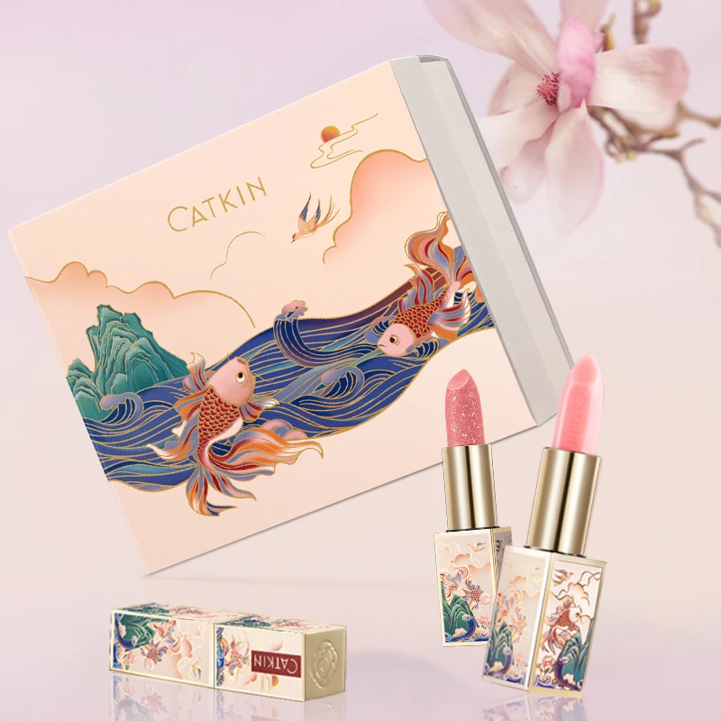 CATKIN Moonlight Бальзам для губ НАБОР из 3 предметов Глянцевый с питательной форматиляцией для мгновенного блеска, бальзам для губ, меняющий цвет