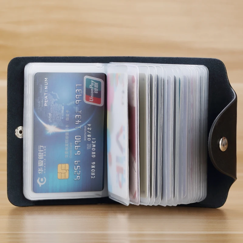 Genuine Leather Card Holder Men's Large Capacity Multi-Card Position High Precision Small Size Women's Business Card Clip Ult...