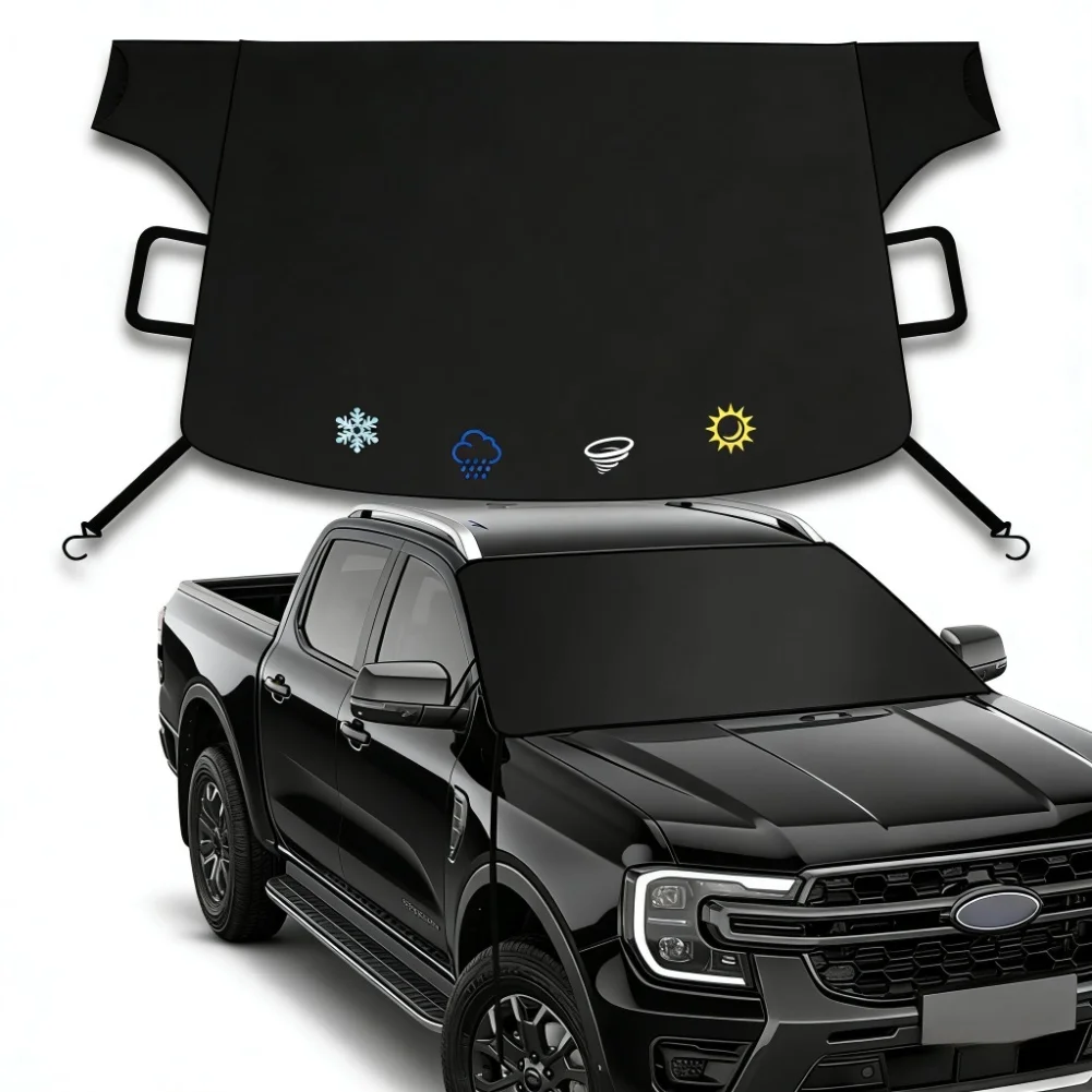 Windshield Cover For Ice And Snow Windproof Winter Frost And Deicing Awning Front Windshield Snow Deflector