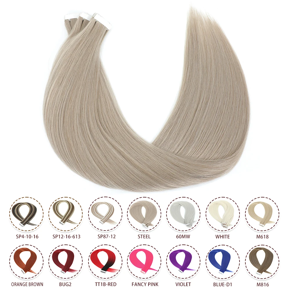 

Невидимая лента для наращивания синтетических волос, 20 шт., 26 дюймов, прямая лента в шиньоне, бесшовный уток кожи для женщин
