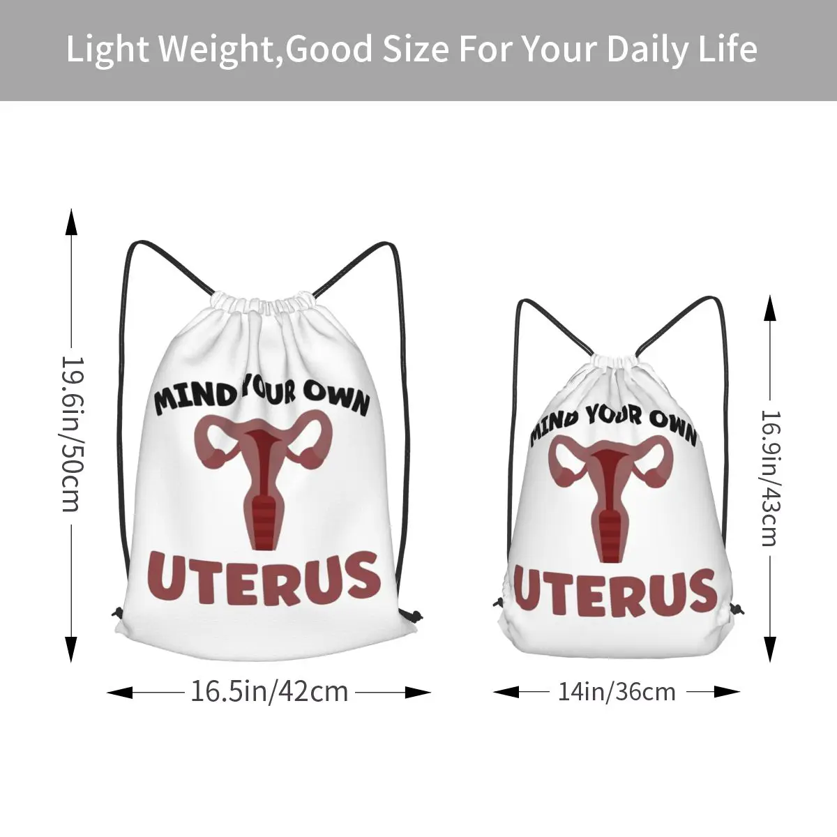 Mind Your Own Uterus - Abortion Rights Backpacks Multi-function Drawstring Bags Storage Bag Book Bags for Man Woman Students