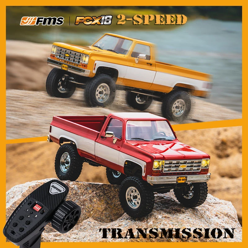 

Fms Fcx18 Chevrolet K10 1/18 RTR Rc Off-модель дорожного транспортного средства с батареей 7,4 В 900 мАч, дальний и ближний свет, игрушка для взрослых мальчиков, подарочная коробка