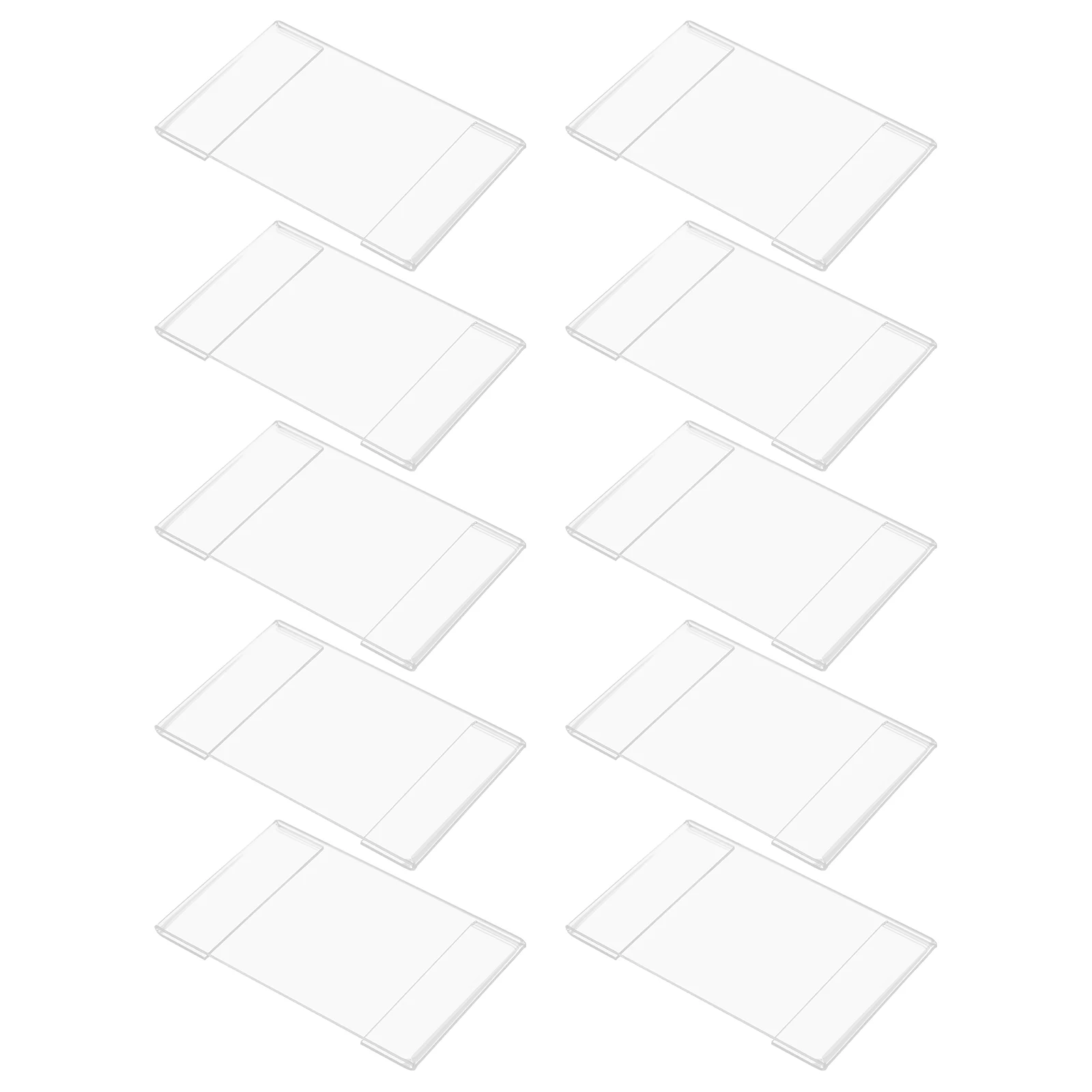 

10 Pcs Price Holder Clear Display Rack Shelf Label Sign Merchandise Advertising Texts Label Tag Holder Folder Tag