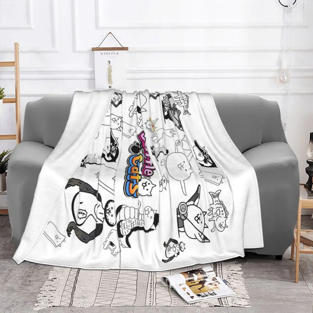 Battle Cats Mobile Games Blankets Soft Warm Flannel Throw Blanket Bedspread for Bed Living room Picnic Travel Home Sofa