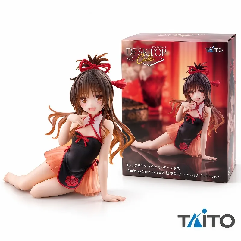 100% Original Genuine Taito Desktop Cute Mikan Yuki Cheongsam Ver. To LOVE-Ru Darkness Anime Figure PVC Collection Gift In Stock