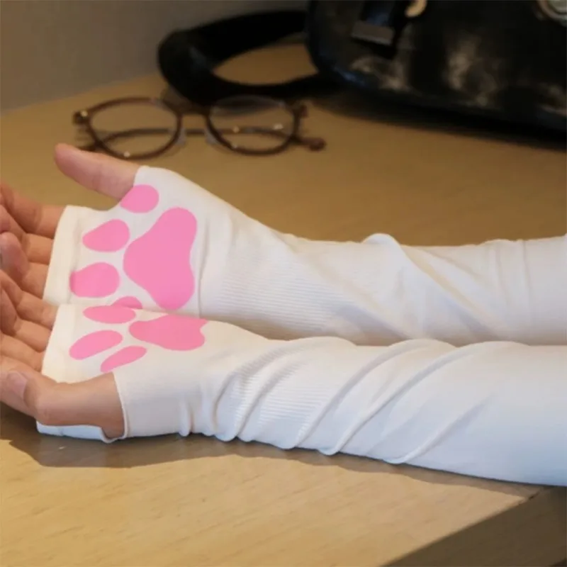 Mangas de garra de gato 3D para mujeres y niñas, protección solar transpirable, Sexy, cómoda, de silicona, accesorio de moda, 2 piezas