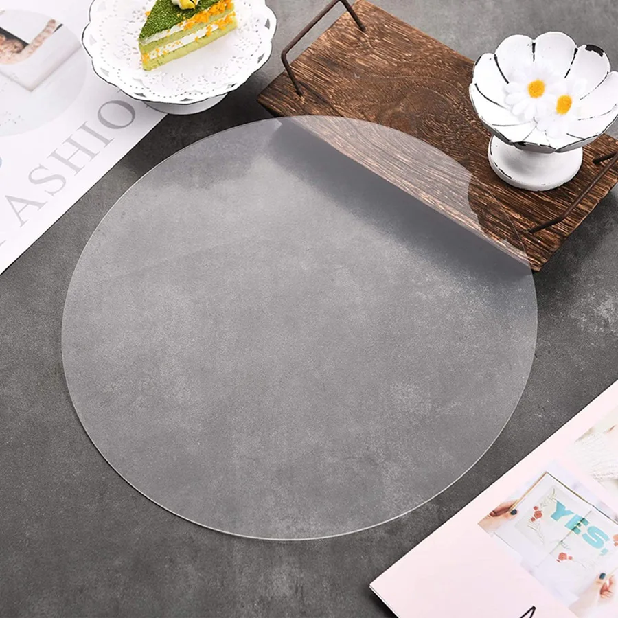 4 6 8 10inch Round Acrylic Cake Discs Topper Reusable Baking Insert Boards Disk Base for Cakes Trimming Decorating Supplies - view 4