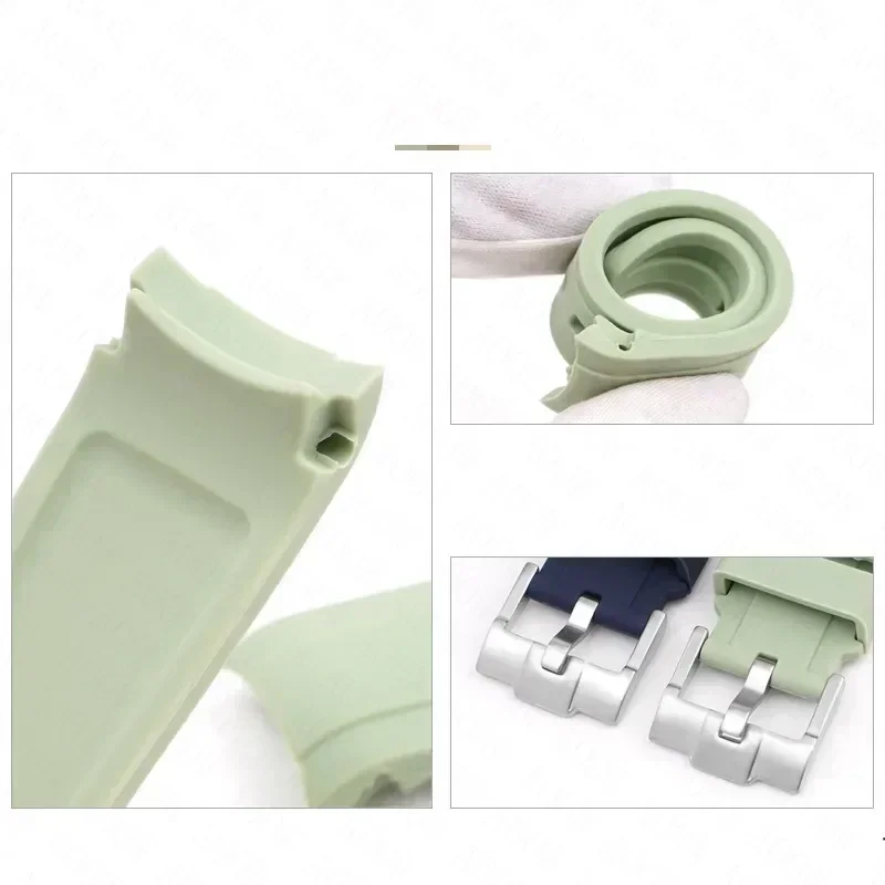 CxdCurved نهاية سيليكون حزام ForSwatch أوميغا MoonSwatch الرياضة الغوص ساعة مطاطية الفرقة ل رولكس المياه شبح 20 مللي متر 22 مللي متر 18 19 21 #4