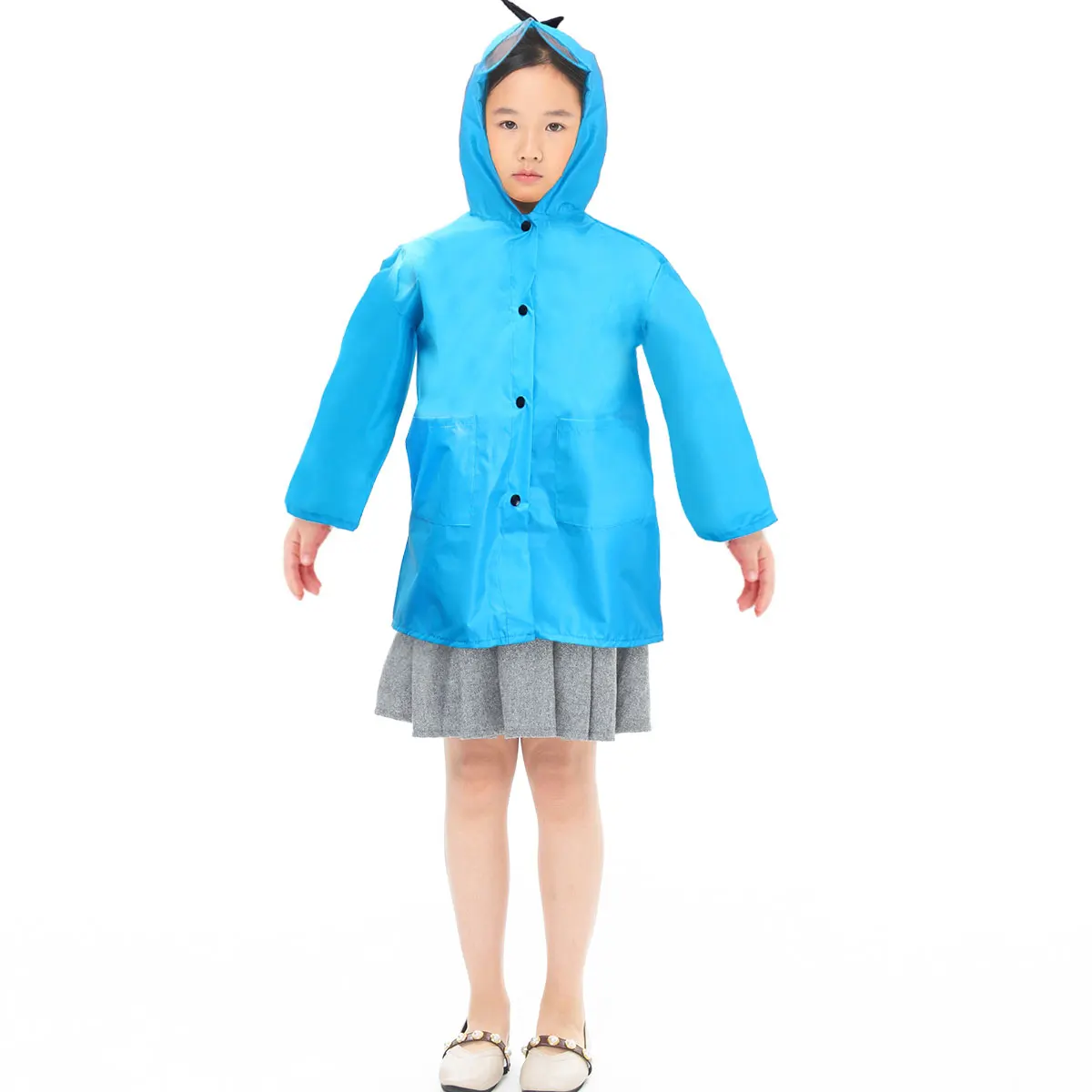 

1Pcs Dinosaur Cartoon Raincoat Blue Xl Lightweight Portable Outdoor Waterproof Reusable Rain Poncho Rainwear