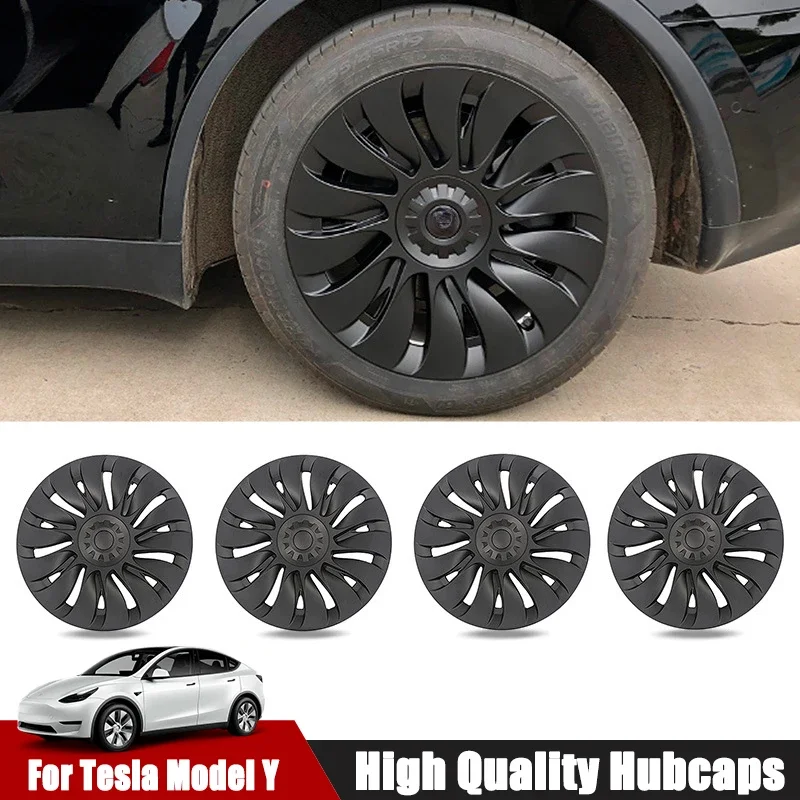 

4PCS HubCap for Tesla Model Y 19 Inch Wheel Caps Automobile Performance Replacement Hub Cap Full Rim Cover Accessories 2021-2023