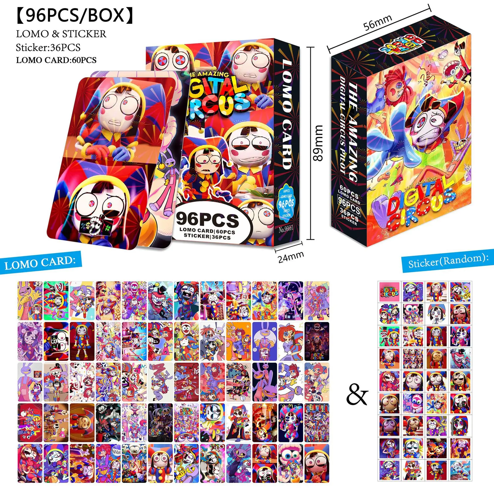 96Pcs The Amazing Digital Circus Photocards Anime Cards Collectible Set for Fans Birthday Gifts Merch/Trading Cards