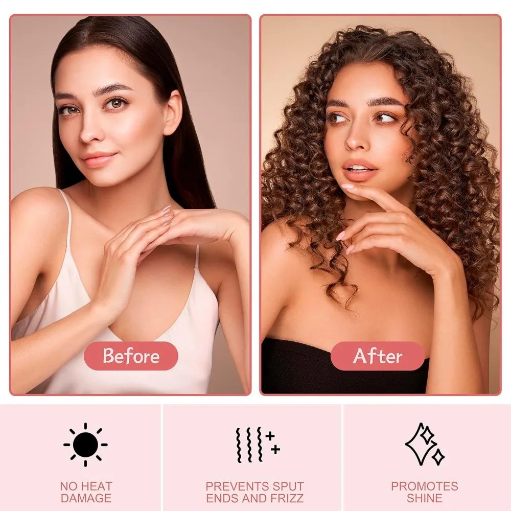 Small Heatless Curling Rod Headband, Upgraded 60