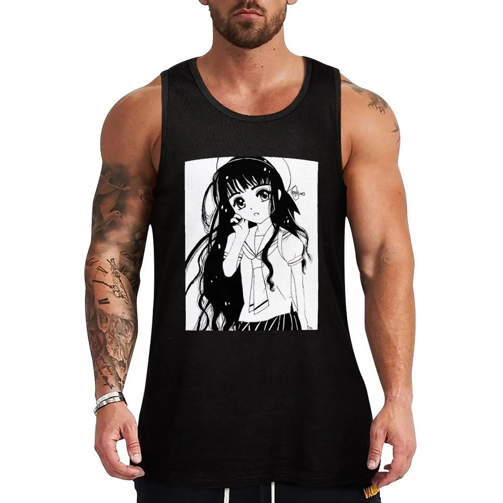 Tomoyo Daidouji Sketch - Cardcaptor Sakura Tank Top Sweat Wicking Tank Top Gym Workout Quick Dry Shirt