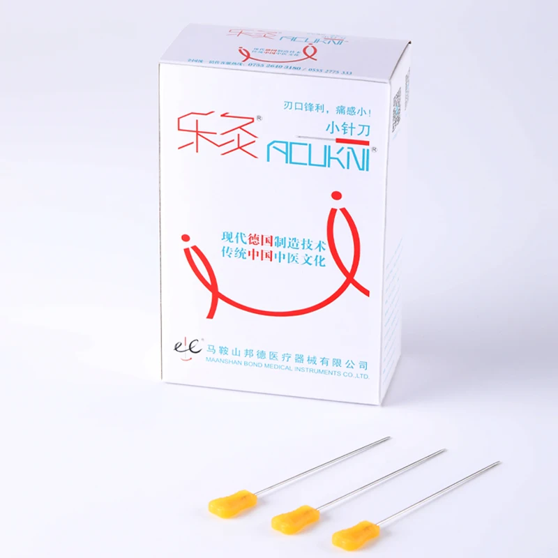 50 pcs/pack EACU Disposable sterile acupuncture needles plastic handle blade flat edge knife needle acupotomy needle