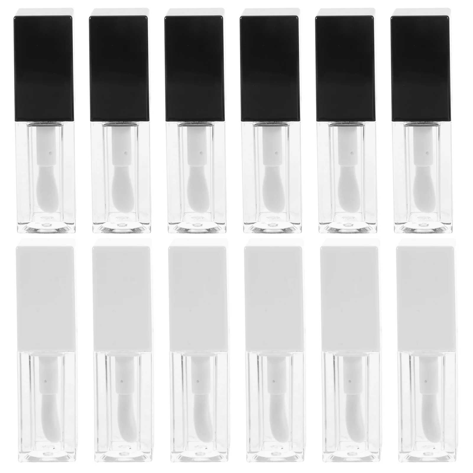 

12pcs Empty Lip Gloss Tubes Refillable 5ml Containers Portable Travel Size Clear Body Lightweight Non Leaking