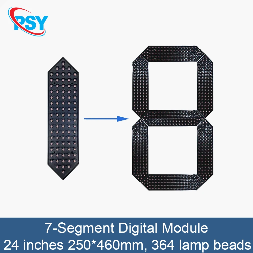 

18-inch outdoor 7-segment 250*460mm digital module Outdoor waterproof High brightness Programmable Price Time Temperature Score