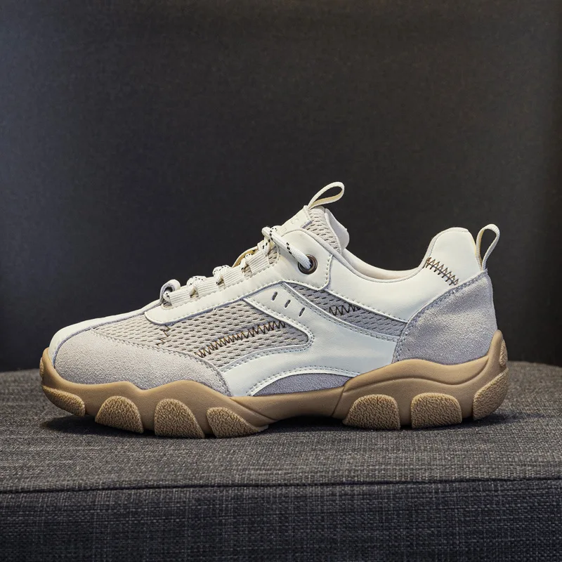 

Leather Casual Sports Board Shoes American Retro Platform Sole Lightweight Forrest Gump Training Sneakers Women