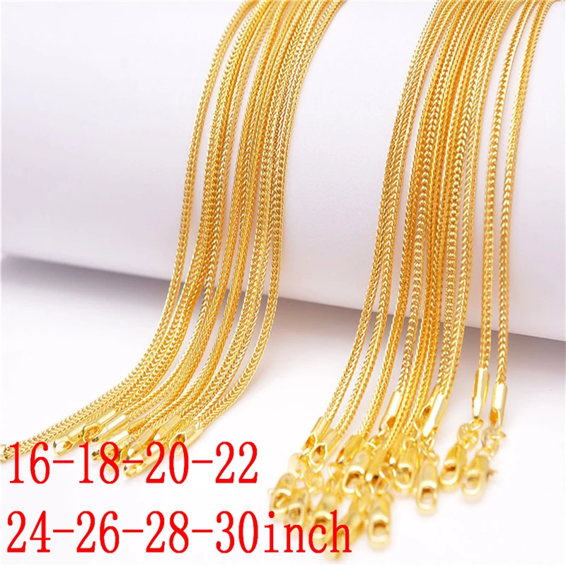 5 PCS Men's and Women's Personality Tide Jewelry 26 Inches Foxtail 18 KGF/925 Silver Necklace Chain