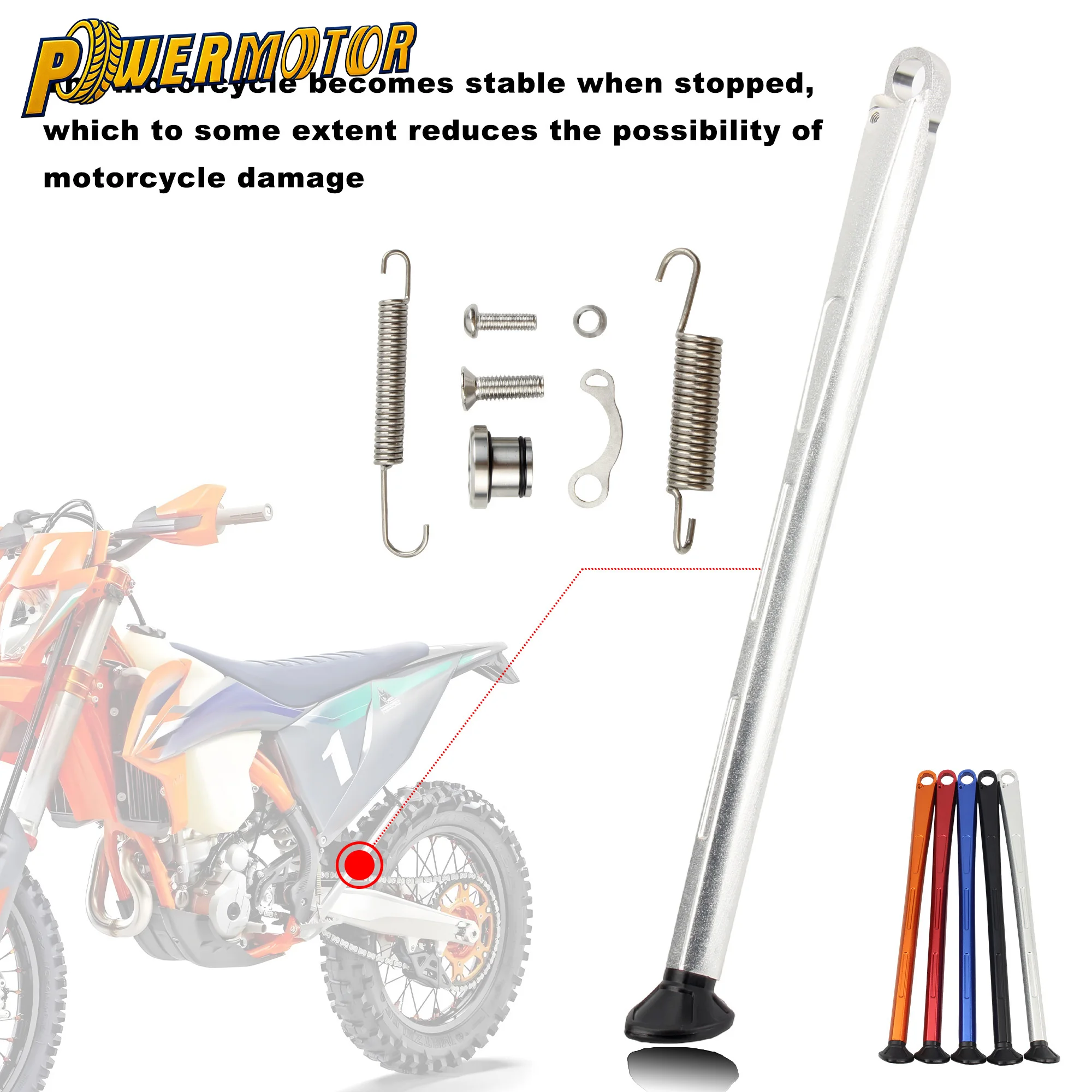 

For KTM Husqvarna Motorcycle CNC Kickstand With Spring Kit EXC EXCF XC XCW XCF XCFW 125-500 2008-2016 Motocross Side Stand Parts