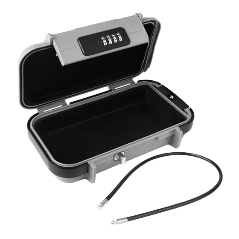 A92Z Portable Safe Box For Travel With Removable Wire Rope For Dorm,Travel,Beach,Hotel Combination Safe Box Grey
