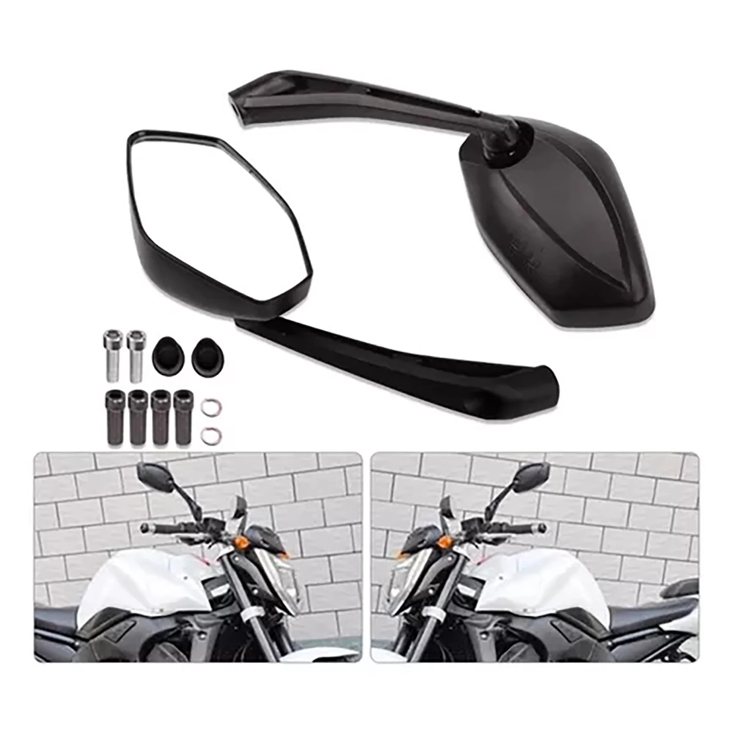 

PANGOLIN 2Pcs Adjustable Motorcycle Mirrors for Vento Cross Max 250 Veloci Xeverus ESPSH1235 with Clear Glass 30cm Universal Fit