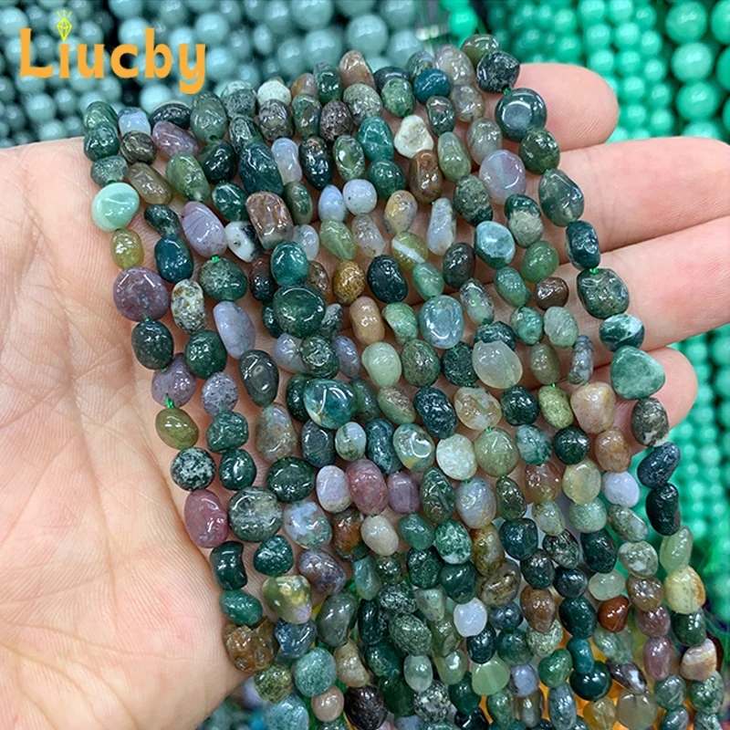 Natural stone Indian agate in arbitrary shapes beads For Jewelry Making DIY decoration anklet Accessories Crafts 15\