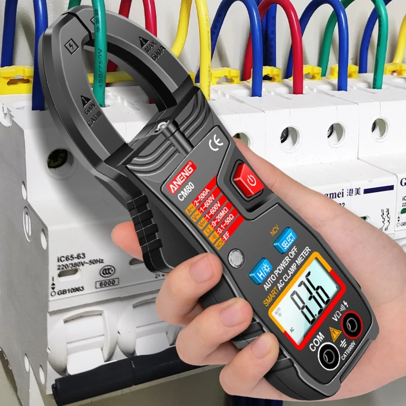 Digital Clamp Meter Auto-Ranging Amp AC AC/for DC Voltage Resistance Non-Contact Voltage Tester Detection for Household