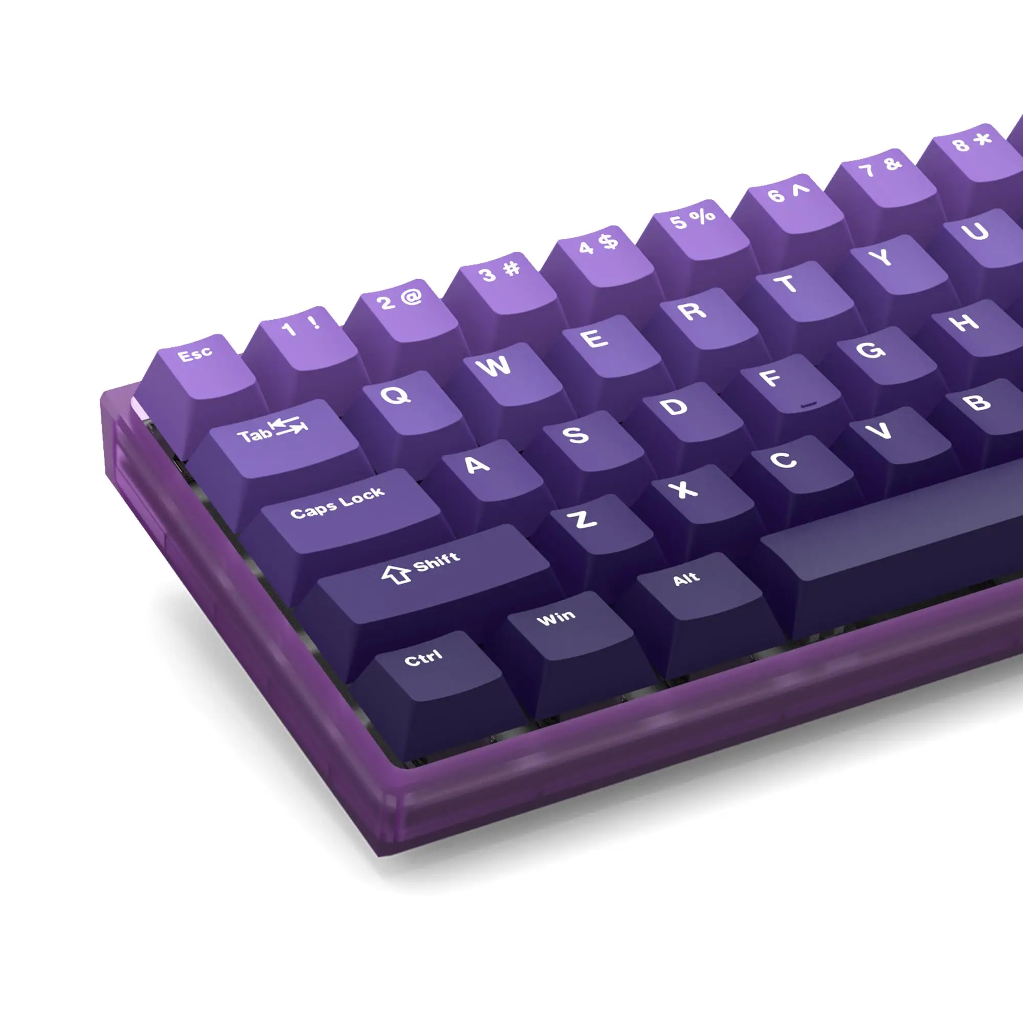 Teclas PBT de doble disparo para teclado mecánico Cherry MX Switch, color púrpura degradado, 132 teclas