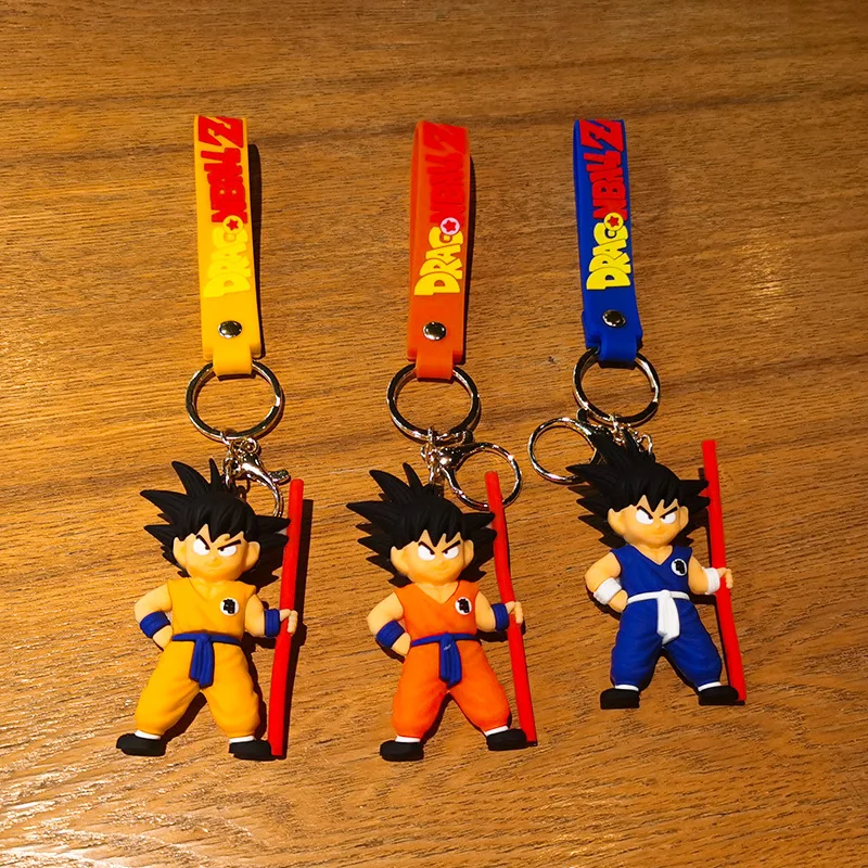 LLavero de Dragon Ball para niño y niña, llaveros de 3 estilos, figuras de acción de dibujos animados de Anime, Son Goku, colgante, decoración de juguetes, adorno, regalo de cumpleaños