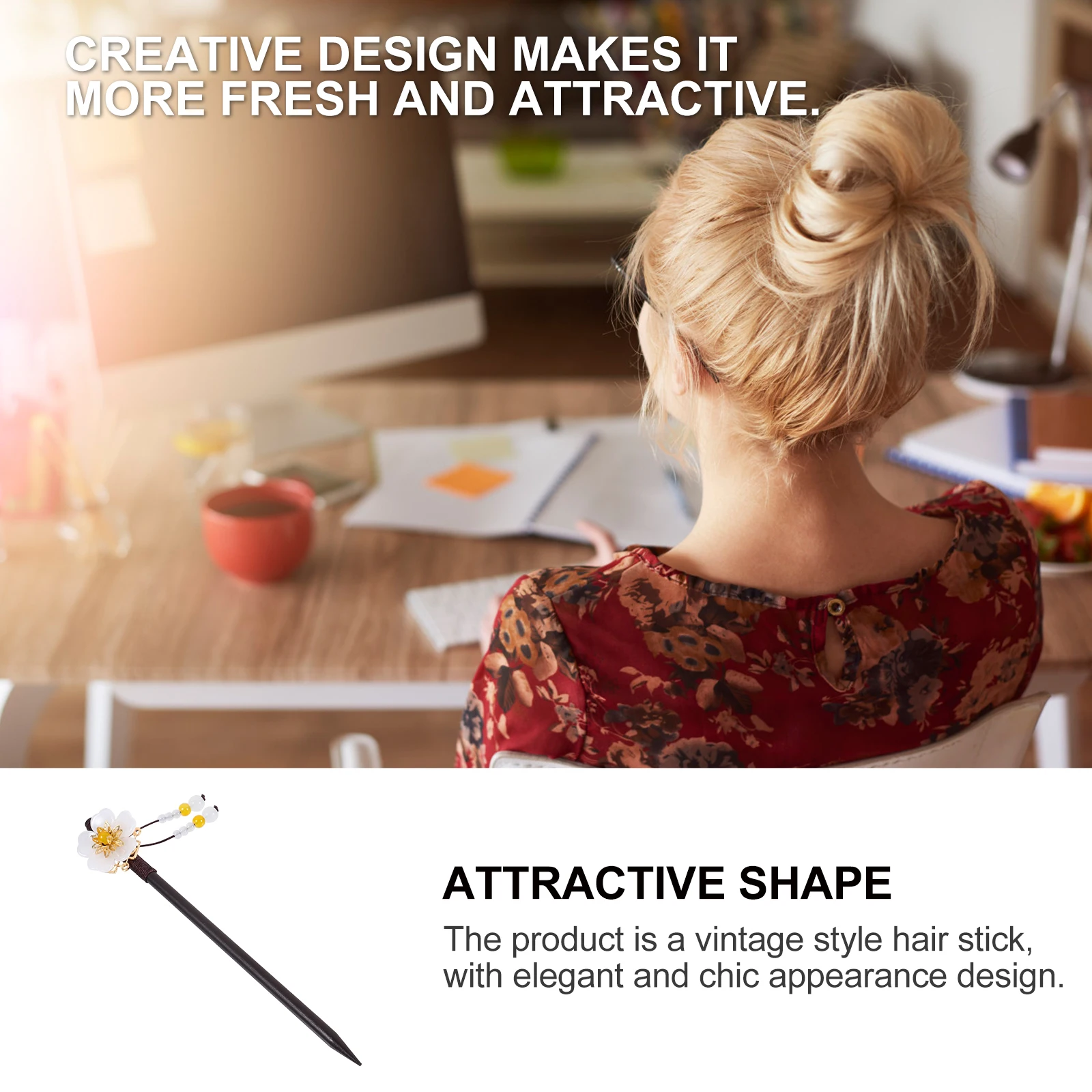 

Sturdy Wood Hair Fork Hair Stick Elegant Accessory For Costume Parties And Events